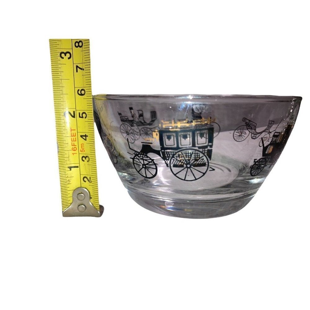 Vintage MCM Libbey Horseless Carriage Snack Nut Candy Bowls Barware set‎ of 4 - Picture 4 of 4
